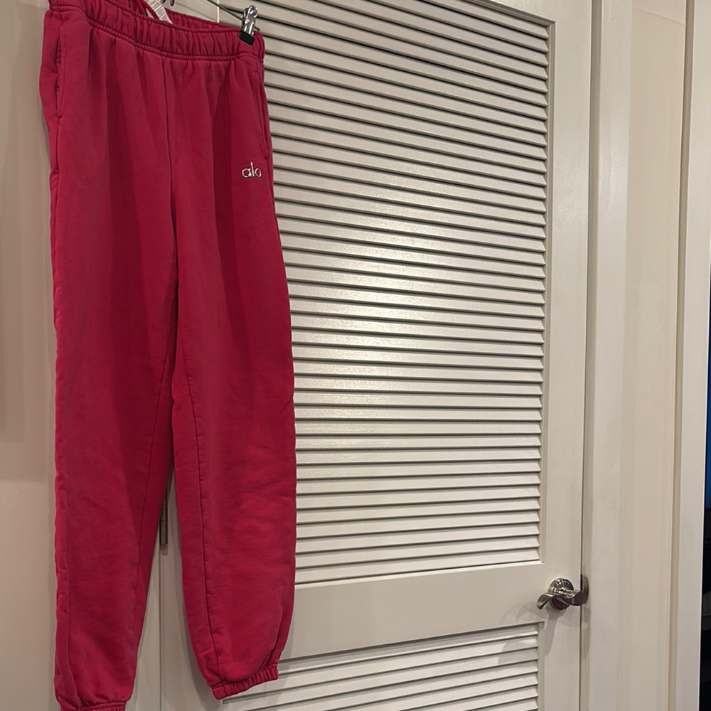 ALO Yoga Pink Joggers Cozy Elastic Fit